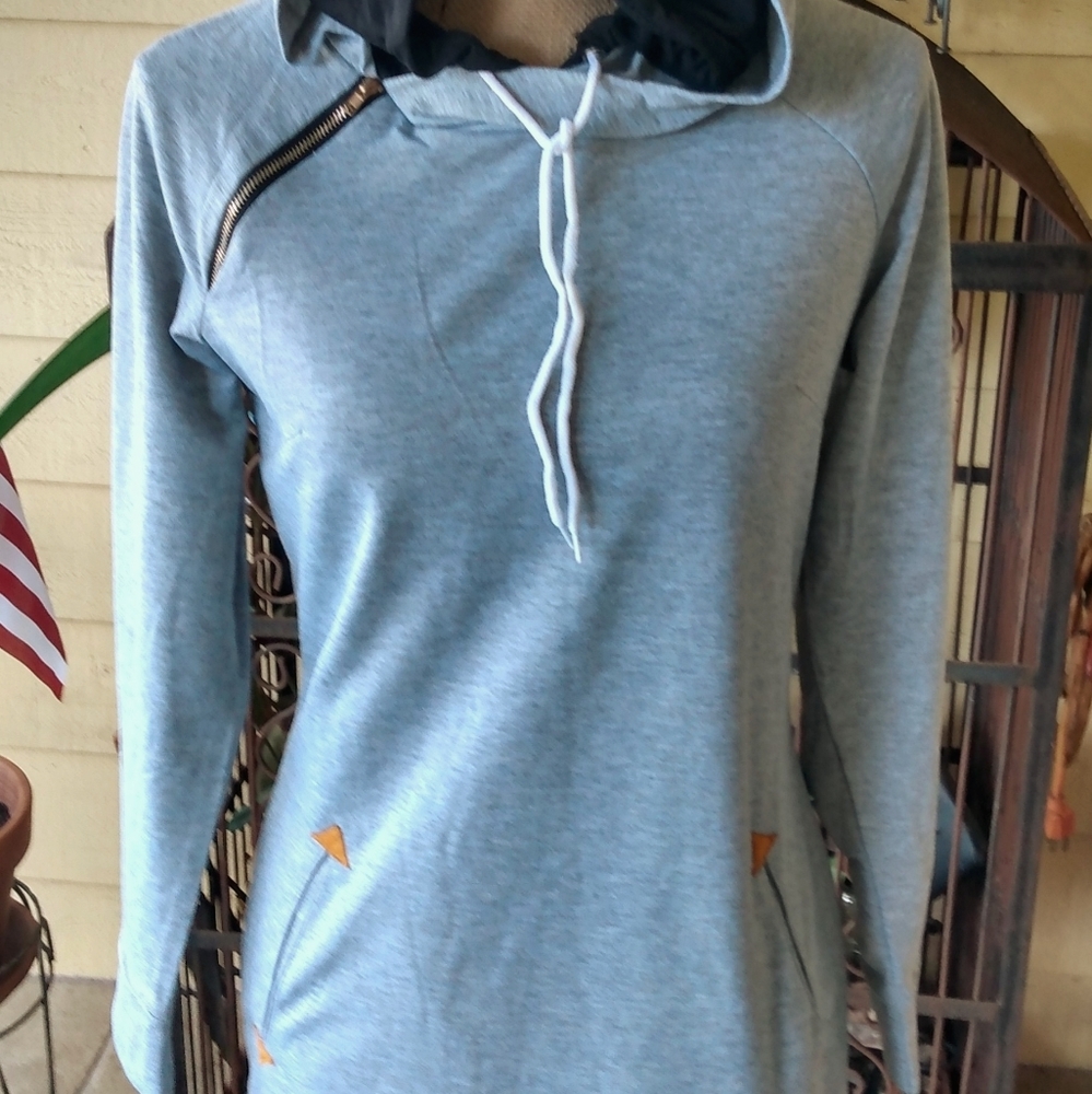 Hooded sweatshirt dress (or long shirt)